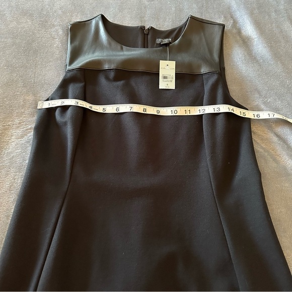 NWT Ann Taylor Women Black Stretch Sleeveless Sheath Fox Leather Dress Size 8P - Picture 12 of 12